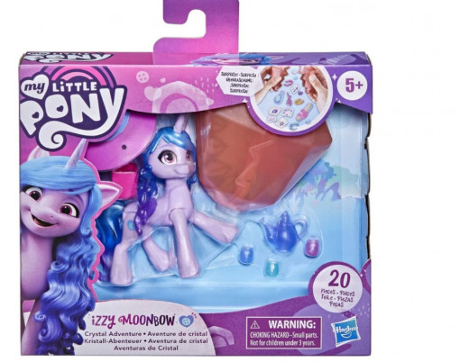 Set figurina My Little Pony Crystal Adventure, Izzy Moonbow, 8 cm, Mov
