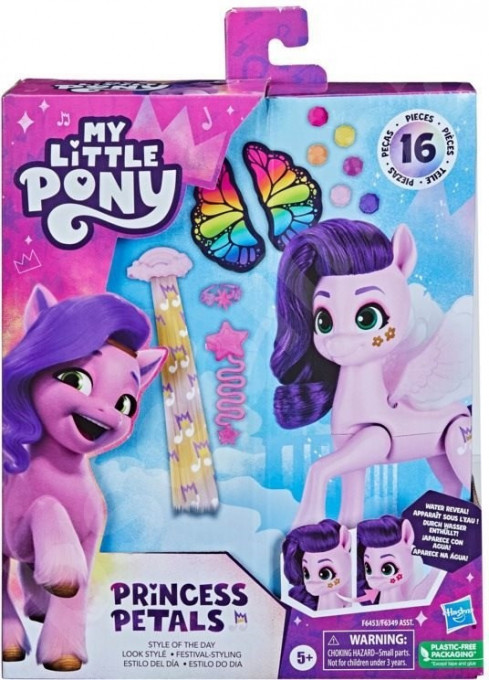 Set figurina My Little Pony, Style of the day Princess Petals, 14 cm, Mov