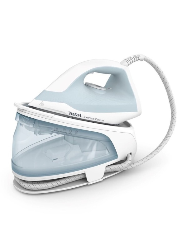 Statie de calcat cu abur Tefal Express Optimal SV4210E0, 1.3 litri, 6 bar, 2200 W, Alb / Albastru