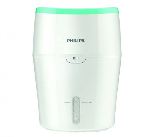 Umidificator de aer Philips HU4801/01, Tehnologie NanoCloud, Rezervor 2 l, 200 ml/h, Alb/Verde