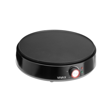Aparat de clatite Vivax PM-1200TB, 1200 W, Incalzire rapida, Termostat , Diametru 30 cm, Negru