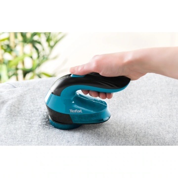 Aparat de curatat scame Tefal JB1011E0, cutit cu 3 lame din inox, 4 inaltimi de taiere, perie de curatare, recipient transparent, negru & albastru - Img 7