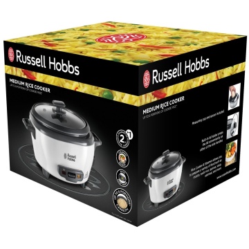 Aparat de gatit orez Russell Hobbs Medium 27030-56, 300 W, 1.4 L, mentinere automata la cald, alb/negru - Img 9