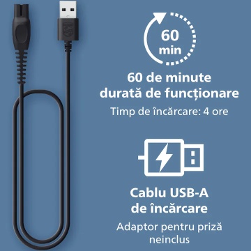 Aparat de tuns barba PHILIPS BT3617/15 cu lame cu autoascutire, 20 de setari de lungime, piepten ajustabil pentru barba (0,5-10 mm), autonomie 60 min - Img 7