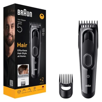Aparat de tuns Braun HC5510, 9 lungimi, negru, set 2 capete