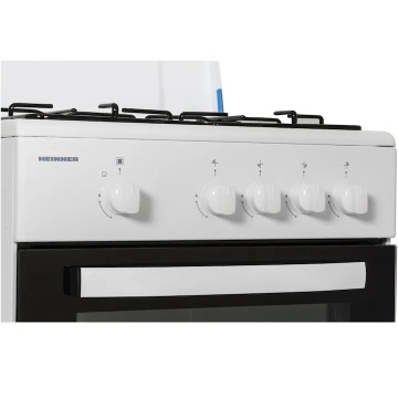 Aragaz Heinner HFSC-SME50WH, Gaz, 4 arzatoare, Dispozitiv siguranta plita si cuptor, 50 cm, Alb - Img 4