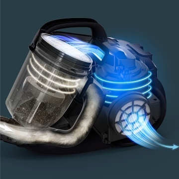 Aspirator fara sac Rowenta Swift Power Cyclonic RO2910EA, 750W, 3 niveluri de filtrare, acoperire 7.5m, motor Effitech, rosu - Img 11