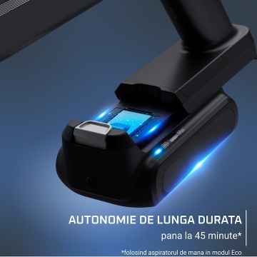 Aspirator vertical fara fir Rowenta X-Pert 7.60 RH6A73WO, 140W, autonomie 45 minute, filtrare 99%, recipient praf 0.44 L, perie cu LED, statie de incarcare cu suport accesorii, rosu & negru - Img 8