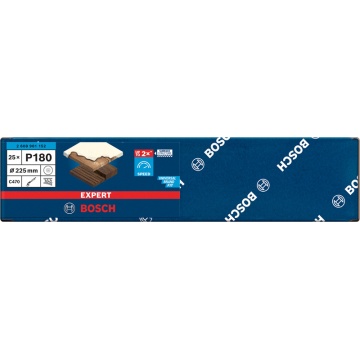 Bosch Set 25 Foi abrazive Expert C470, 225mm, G180, 19 orificii - Img 2