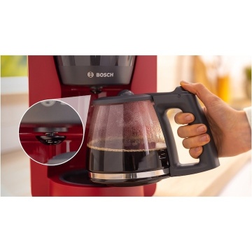 Cafetiera Bosch My Moment TKA2M114, 1.37 l, cana sticla, sistem antipicurare, oprire automata, rezervor de apa detasabil, cu sistem de umplere usoara, Rosu - Img 6
