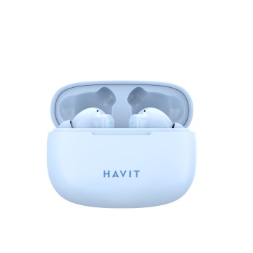 Casti HAVIT TW967, Bluetooth 5.1, TWS, In-Ear, Control tactil, Albastru deschis - Img 3