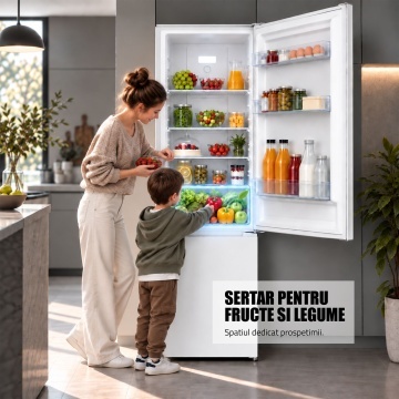 Combina frigorifica Samus SCW358NFIE, 253 L, Full No Frost, Motor Dual Inverter, Clasa E, Alb - Img 8