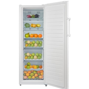Congelator vertical VIVAX VF-238EDNF W, 238L, Full No Frost, Clasa E, Termostat Digital reglabil, Usa reversibila, Super cool, Super freeze, 7 cutii depozitare, H 142 cm, Alb - Img 5