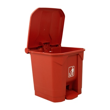 Cos de gunoi cu pedala de clasificare Limpio B2-010A-R, 30 L, 41.2 x 39.4 x 42.4 cm, Plastic, Rosu - Img 5