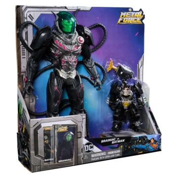 DC Comics Metal Force –Set de 2 figurine Brainiac vs Batman cu acesorii, Multicolor, 4 ani+ - Img 2