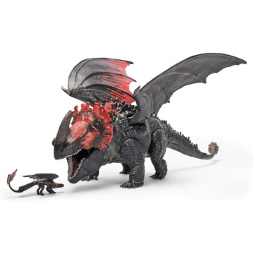 Dreamworks Dragons World of Berk - Figurina Red Death Chomping Rampage de 28 cm „How to Train Your Dragon”, Multicolor, 4 ani+ - Img 3
