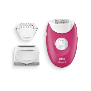 Epilator Braun SE3276, 20 pensete, 2 viteze, Alb/Roz