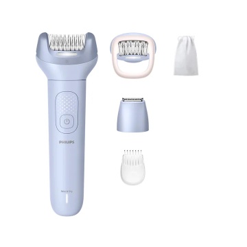 Epilator fara fir umed si uscat Philips Seria 8000 BRE711/00, 5 accesorii, baterie Li-Ion cu autonomie de 60 min, Albastru