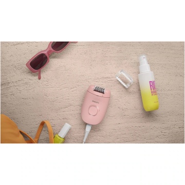 Epilator Philips Seria 2000 BRE227/00, 1 setare de viteza, cap de epilare lavabil, 1 accesoriu pentru corp si picioare, Roz - Img 4