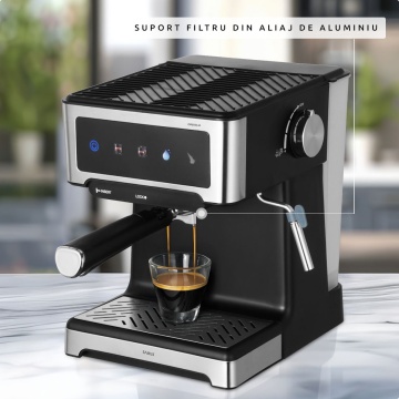 Espressor Samus Espressia 20, 20 bar, 1150 W, Rezervor 1.8 L, Duza abur, Control tactil, Negru/Inox - Img 8