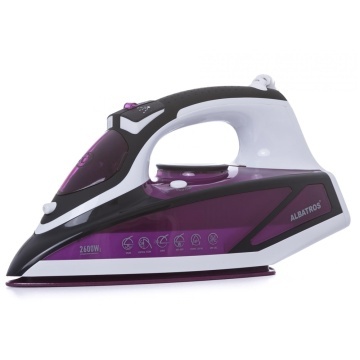 Fier de calcat Albatros Fuchsia, 2600 W, talpa ceramica, rezervor 450 ml, jet abur 110 g/min, Fuchsia cu alb
