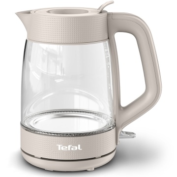 Fierbator electric Tefal Morning KO2G0BE0, 2000 W, 1.7 L, sticla, filtru anticalcar, baza rotativa, oprire automata, Crem - Img 8