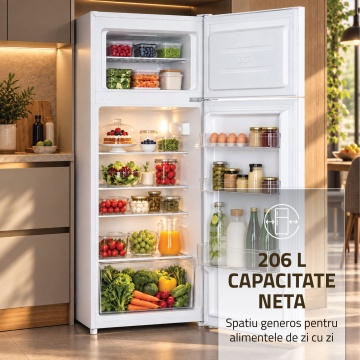 Frigider cu doua usi Samus SW286IE, 206 L, Motor Inverter, Clasa E, Dezghetare automata, Alb - Img 9