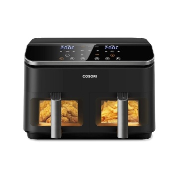 Friteuza cu aer cald Cosori Dual Basket, 8 functii de gatire, 1750 W, 230℃, doua cosuri cu fereastra transparenta, 8.5 litri - Img 6