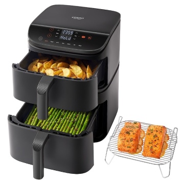 Friteuza cu aer cald COSORI Turbo Tower de 10.8 litri, 2630 W, 7 programe presetate, 30° - 230°C, Tehnologie DC motor, Negru - Img 4