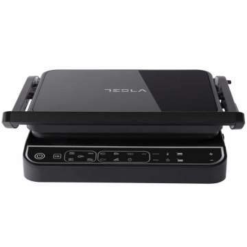 Gratar electric Tesla GR500BG, 2000 W, 10 programeLED, control digital, 30x23cm, negru/sticla - Img 3
