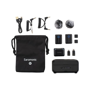 Kit microfon wireless Saramonic Blink500B2+ 2TX+RX2.4 GHz, display OLED, carcasa incarcare, 1250mAh - Img 17