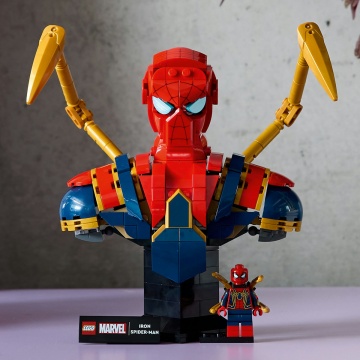 LEGO® Marvel - Bustul lui Iron Spider-Man 76326, 379 piese - Img 6