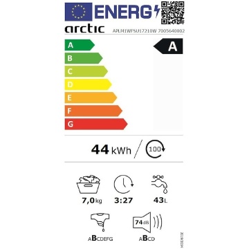 Masina de spalat rufe Arctic APLM1WFSU17210WG, 7 Kg, 1200 RPM, Motor Silent Inverter, ExtraSteam, Child Lock, Digital Display, Clasa A, Alb - Img 3