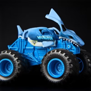 Mașinuță metalică Monster Jam Spin Master - Smash & Bash Megalodon 1:64 - Img 2
