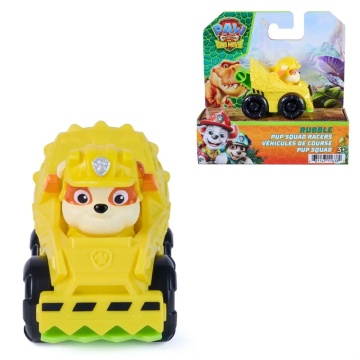 Mini vehicul cu figurina, Paw Patrol the Dino Movie, Pup Squad Racers, Rubble