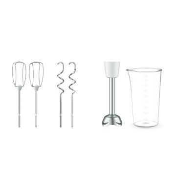 Mixer de mana Tefal Prep'Mix HT462138, 500W, 5 viteze, Turbo, 2 accesorii pentru aluat, 2 teluri, alb - Img 5