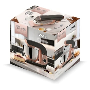 Mixer planetar ZASS Healthy Line ZPSM 31, 2000w, motor cupru pur, angrenaje complet metalice, bol din otel inoxidabil 6l, sistem de siguranta, 6 viteze + functie Pulse, accesorii si capac anti-stropire - Img 7