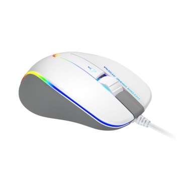 Mouse de gaming Meetion GM23, Iluminat RGB, 12800 cpi, 128 x 81 x 40 mm, Lungime cablu 1.8 m, Alb-Gri - Img 4