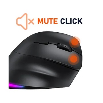 Mouse ergonomic wireless pentru dreptaci Meetion BTM010R, 2400 dpi, Negru - Img 3