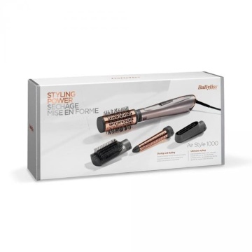 Perie cu aer cald Babyliss Air Style AS136E, 1000 W, invelis ceramic, 2 trepte de temperatura, 4 accesorii, gri - Img 10
