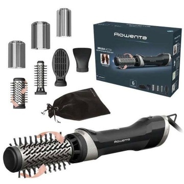 Perie rotativa cu aer cald Rowenta Brush Activ UB9540F0, 1000 W, 2 viteze, Jet de aer rece, Invelis ceramic, Argintiu/Negru - Img 3