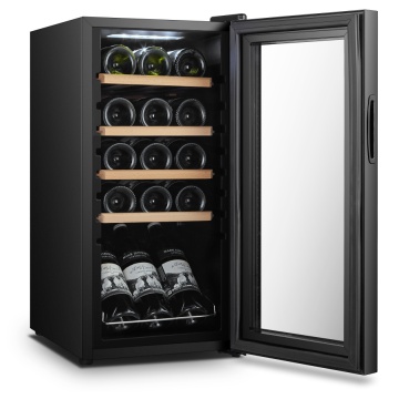 Racitor pentru vin Samus SRV49LMC, 15 sticle, 44 L, Racire cu compresor, Temperatura 5-18°C, Rafturi lemn, Negru - Img 2
