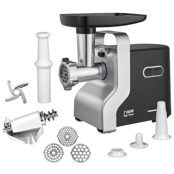 (Resigilat) Masina de tocat carne Heinner MG-2100BKSL, 2100 W, Accesoriu rosii, Cutit Inox, Negru/Argintiu - Img 2