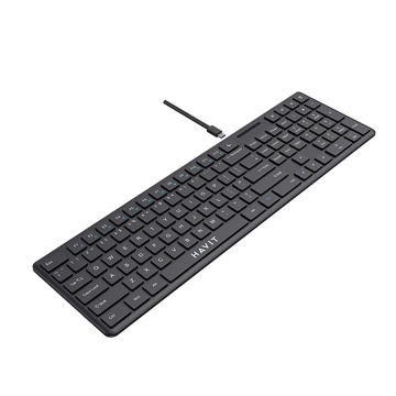 (Resigilat) Tastatura cu Fir HAVIT KB252, USB-C, 300mA, Cablu 1.5m, 5V, 432 x 123 x 21mm, Negru - Img 3
