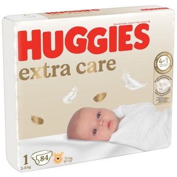 Scutece Huggies Extra Care 1, Mega, 2-5 kg, 84 buc - Img 2