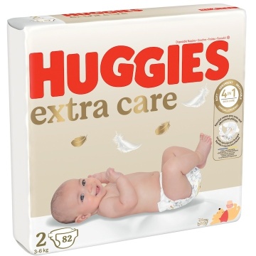 Scutece Huggies Extra Care 2, Mega, 3-6 kg, 82 buc - Img 3