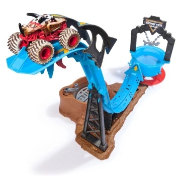 Set de joacă Monster Jam 1:64 Mud Blasters Dunk Tank, multicolor, 61x35x51cm - Img 4