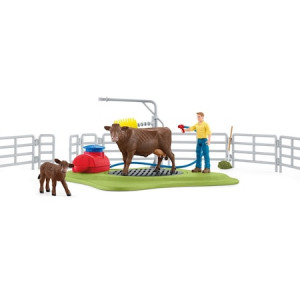 Set figurine Schleich, Farm World, Centru de spalat vaci - Img 2
