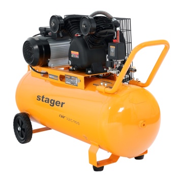 Stager Air 32C100 compresor aer, 100L, 10bar, 324L/min, monofazat, angrenare curea - Img 1