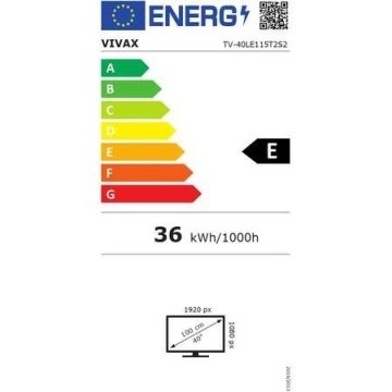 Televizor Led Vivax 40LE115T2S2, Full HD 100 cm, Tehnologie imagine ICE, Rezoluție FHD 1980x1080 Clasa E, Negru - Img 3